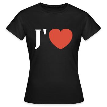 J'aime - T-shirt Femme - noir - Devant - AI Model Female 172 dark (172cm)