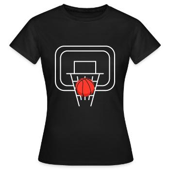 Basketball Korb mit dem Ball - Frauen T-Shirt - Schwarz - Vorne - AI Model Female 172 dark (172cm)