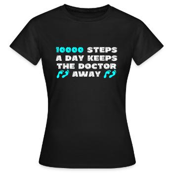 10000 Schritte pro Tag - Frauen T-Shirt - Schwarz - Vorne - AI Model Female 172 dark (172cm)