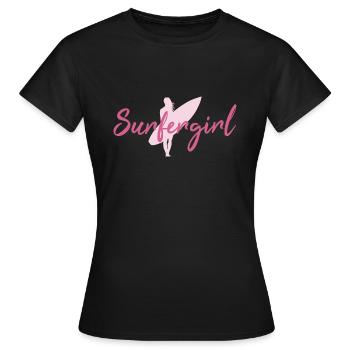 Surfergirl - Frauen T-Shirt - Schwarz - Vorne - AI Model Female 172 dark (172cm)