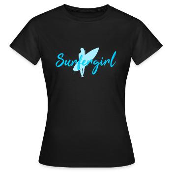 Surfergirl - Frauen T-Shirt - Schwarz - Vorne - AI Model Female 172 dark (172cm)
