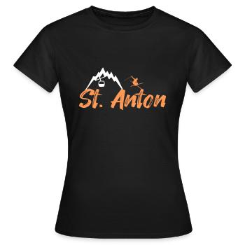St anton - T-shirt Femme - noir - Devant - AI Model Female 172 dark (172cm)