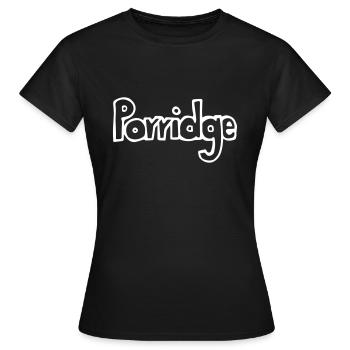 Porridge_SCHRIFT, Haferbrei, Frühstück, vegan - Frauen T-Shirt - Schwarz - Vorne - AI Model Female 172 dark (172cm)
