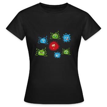 Corona Virus Coronavirus Covid-19 Viren - Frauen T-Shirt - Schwarz - Vorne - AI Model Female 172 dark (172cm)