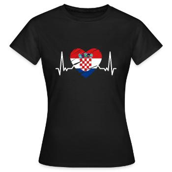 Drapeau de la Croatie Mer Adriatique Drapeau de Zagreb Croate - T-shirt Femme - noir - Devant - AI Model Female 172 dark (172cm)