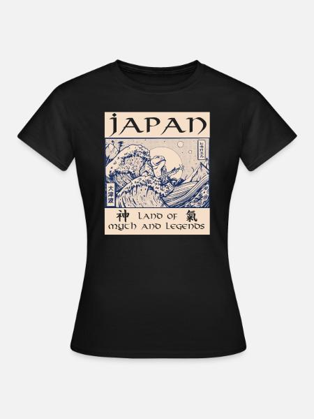 Japan Geschichte Dämon Tsunami - Frauen T-Shirt - Schwarz