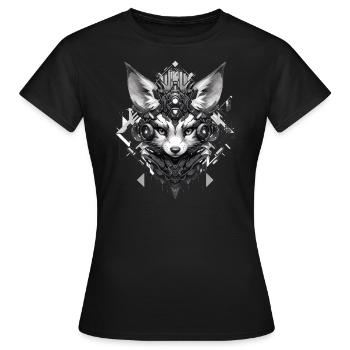 Mecha Tier Tiger Wolf Fuchs Dino Bär Cyborg - Frauen T-Shirt - Schwarz - Vorne - AI Model Female 172 dark (172cm)