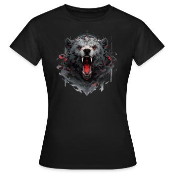 Mecha Tier Tiger Wolf Fuchs Dino Bär Cyborg - Frauen T-Shirt - Schwarz - Vorne - AI Model Female 172 dark (172cm)