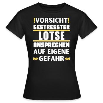 Gestresster Lotse nicht ansprechen! - Frauen T-Shirt - Schwarz - Vorne - AI Model Female 172 dark (172cm)