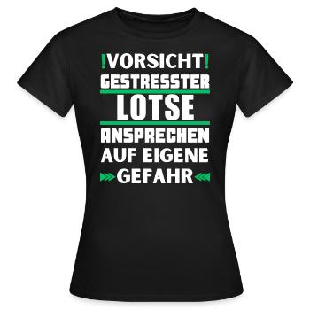 Gestresster Lotse nicht ansprechen! - Frauen T-Shirt - Schwarz - Vorne - AI Model Female 172 dark (172cm)