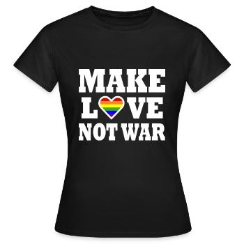 Make love not war - T-shirt Femme - noir - Devant - AI Model Female 172 dark (172cm)