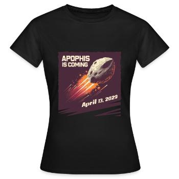 Apophis 13.04.2029 / Interstellares Objekt 99942 - Frauen T-Shirt - Schwarz - Vorne - AI Model Female 172 dark (172cm)