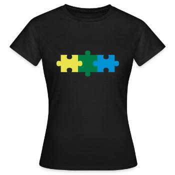 puzzle - Women's T-Shirt - black - Front - AI Model Female 172 dark (172cm)