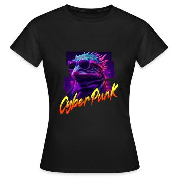 Cyberpunk lizard - Women's T-Shirt - black - Front - AI Model Female 172 dark (172cm)