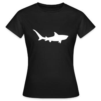 Requin tigre - T-shirt Femme - noir - Devant - AI Model Female 172 dark (172cm)