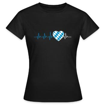 HERZSCHLAG BAYERN BAYRISCH HERZ WAPPEN GESCHENK - Frauen T-Shirt - Schwarz - Vorne - AI Model Female 172 dark (172cm)