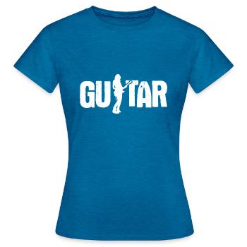 Akustik Spruch Für E-Gitarre Konzert Gitarre - Frauen T-Shirt - Antikblaues Saphir meliert - Vorne - AI Model Female 172 dark (172cm)