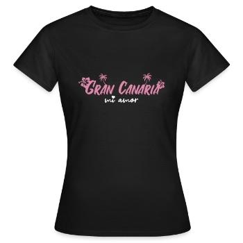 Gran Canaria - Frauen T-Shirt - Schwarz - Vorne - AI Model Female 172 dark (172cm)