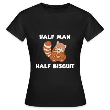 Mi-homme, mi-biscuit - T-shirt Femme - noir - Devant - AI Model Female 172 dark (172cm)