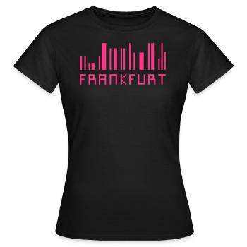 Francfort horizon code à barres - Hessen - T-shirt Femme - noir - Devant - AI Model Female 172 dark (172cm)