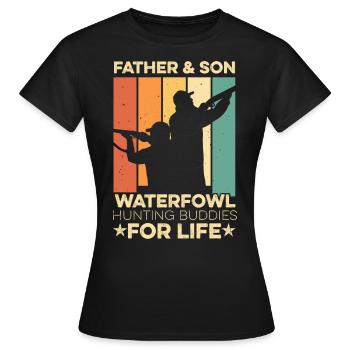 Rengaine de chasse pour votre chasseur d’oiseaux aquatiques - T-shirt Femme - noir - Devant - AI Model Female 172 dark (172cm)