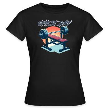 Chest Day - Couvercle de pompe - Gym Lover - T-shirt Femme - noir - Devant - AI Model Female 172 dark (172cm)