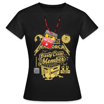 Mallorca Party Crew Pass - Frauen T-Shirt - Schwarz - Vorne - AI Model Female 172 dark (172cm)