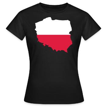 Pologne - Frontière nationale dans le drapeau national - T-shirt Femme - noir - Devant - AI Model Female 172 dark (172cm)