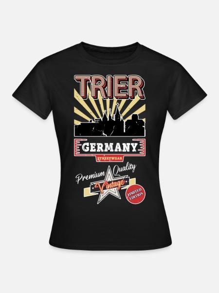 Trier Deutschland Stadt Skyline Vintage Retro - Frauen T-Shirt - Schwarz
