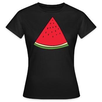 Watermelon - disc, piece, quarter, triangle - Women's T-Shirt - black - Front - AI Model Female 172 dark (172cm)
