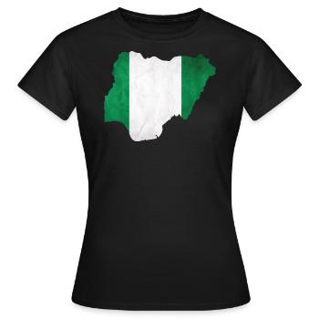 Nigeria - Frontière nationale dans le drapeau national - T-shirt Femme - noir - Devant - AI Model Female 172 dark (172cm)