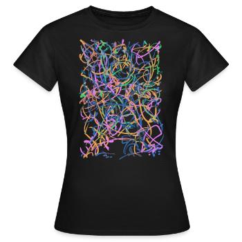 Abstrakt - Textur - Frauen T-Shirt - Schwarz - Vorne - AI Model Female 172 dark (172cm)