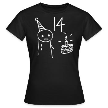 14 ans - Cadeau 14e Anniversaire Amusant 14 ans - T-shirt Femme - noir - Devant - AI Model Female 172 dark (172cm)