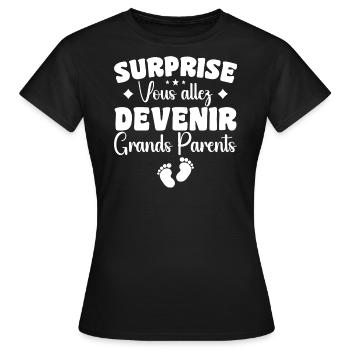 Überraschung, Sie werden Großeltern - Frauen T-Shirt - Schwarz - Vorne - AI Model Female 172 dark (172cm)