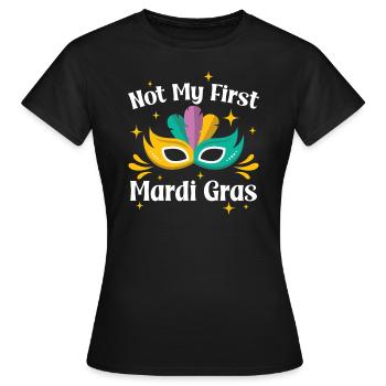 Nicht mein erster Mardi Gras - Frauen T-Shirt - Schwarz - Vorne - AI Model Female 172 dark (172cm)
