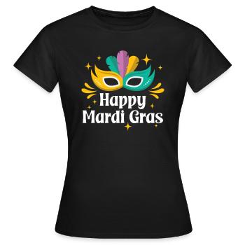 Frohen Mardi Gras - Frauen T-Shirt - Schwarz - Vorne - AI Model Female 172 dark (172cm)