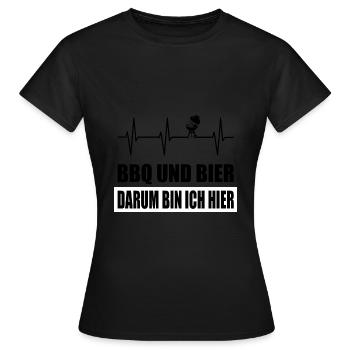 BBQ - Frauen T-Shirt - Schwarz - Vorne - AI Model Female 172 dark (172cm)
