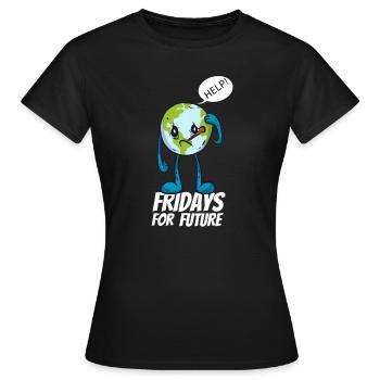 Fridays for future 3 - Women's T-Shirt - black - Front - AI Model Female 172 dark (172cm)
