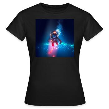 Astronaute en haute mer - T-shirt Femme - noir - Devant - AI Model Female 172 dark (172cm)