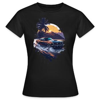 Klassischer Sportwagen - Frauen T-Shirt - Schwarz - Vorne - AI Model Female 172 dark (172cm)