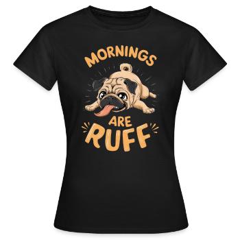 Carlin - Les matins sont rudes - T-shirt Femme - noir - Devant - AI Model Female 172 dark (172cm)