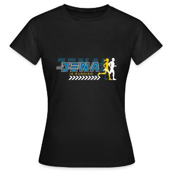 Jena est en course - T-shirt Femme - noir - Devant - AI Model Female 172 dark (172cm)