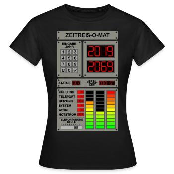 50 Jahre in der Zeit reisen - Zeitreise Computer - Frauen T-Shirt - Schwarz - Vorne - AI Model Female 172 dark (172cm)