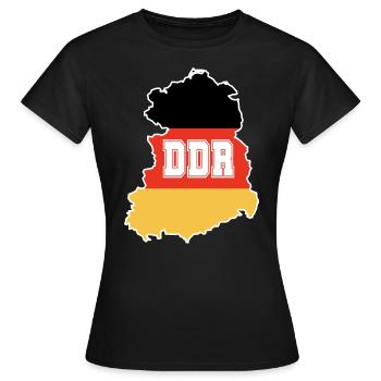 Ostblock DDR - Frauen T-Shirt - Schwarz - Vorne - AI Model Female 172 dark (172cm)