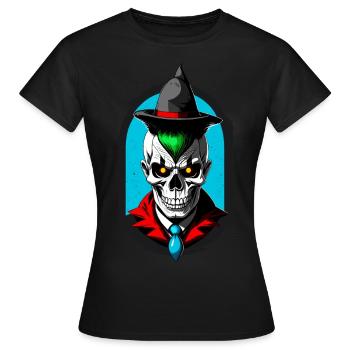 Un élève magicien avec crâne et chapeau pointu - T-shirt Femme - noir - Devant - AI Model Female 172 dark (172cm)