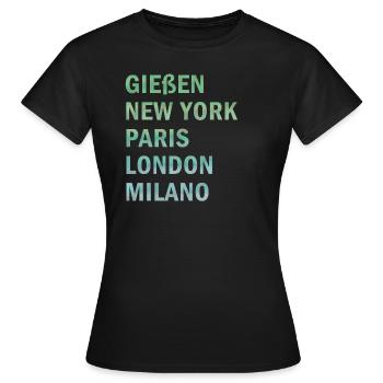 Metropole Gießen - Frauen T-Shirt - Schwarz - Vorne - AI Model Female 172 dark (172cm)
