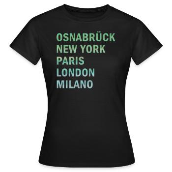 Metropole Osnabrück - Frauen T-Shirt - Schwarz - Vorne - AI Model Female 172 dark (172cm)