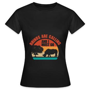 Drôle de jeu de mots de rhinocéros pour un potelé - T-shirt Femme - noir - Devant - AI Model Female 172 dark (172cm)