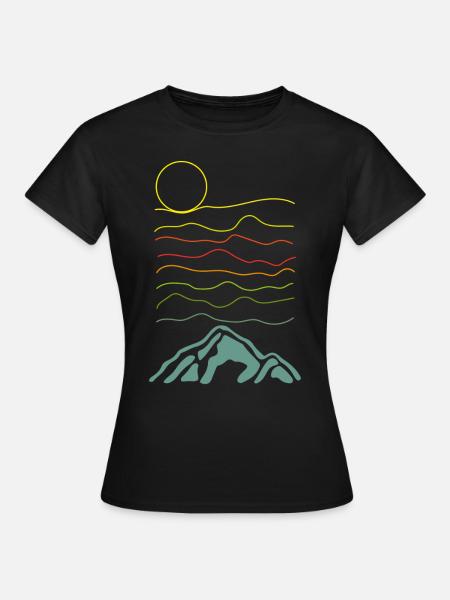 Landscape Illustration - Frauen T-Shirt - Schwarz