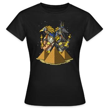 Anubis Ra Mythologie des pyramides anciennes - T-shirt Femme - noir - Devant - AI Model Female 172 dark (172cm)